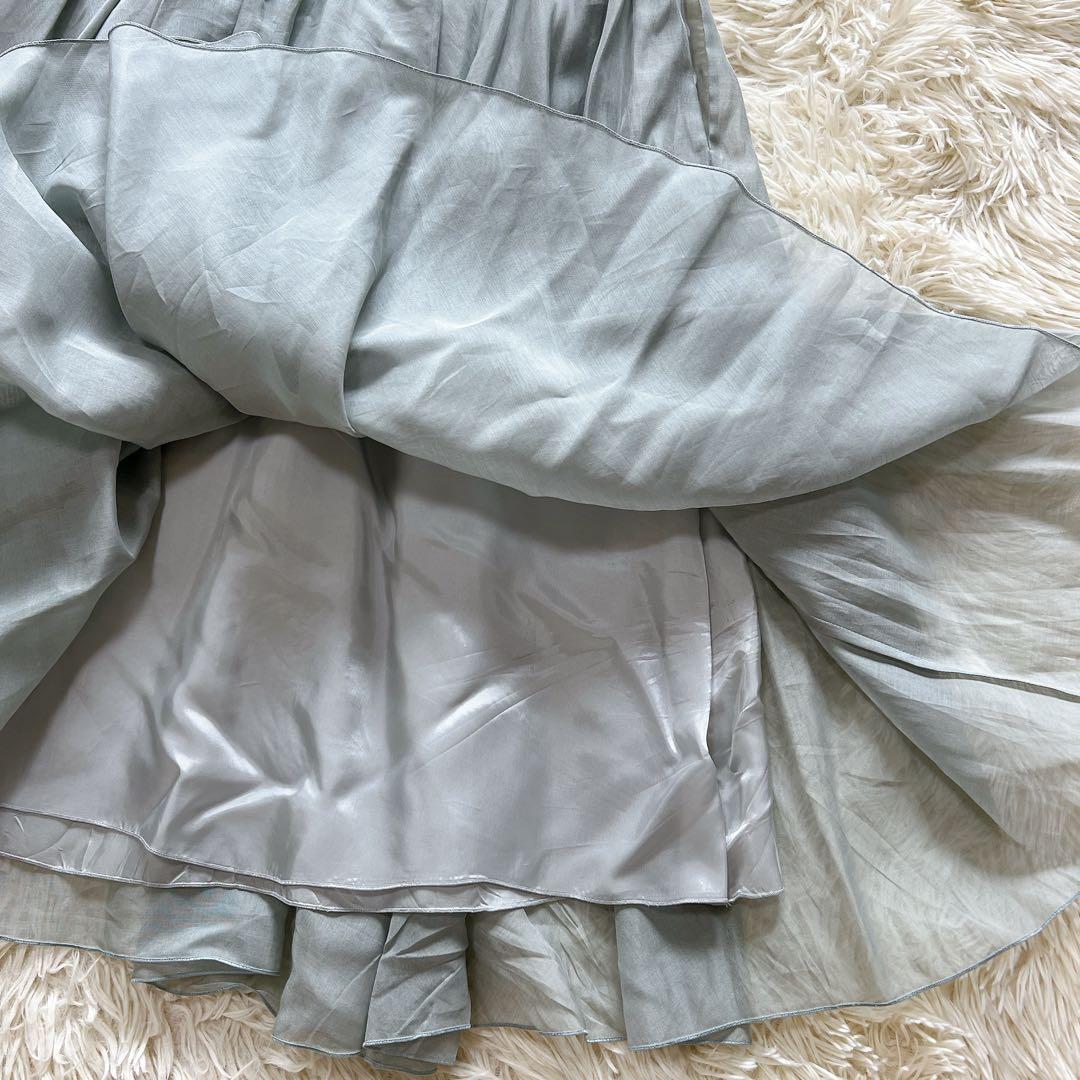 FOXEY フォクシー　シアーサーキュラースカート　グリーン