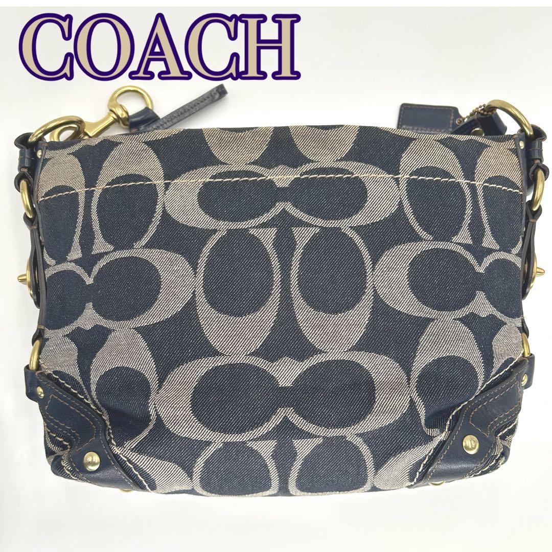 COACH コーチ ショルダーバッグ ネイビー デニム