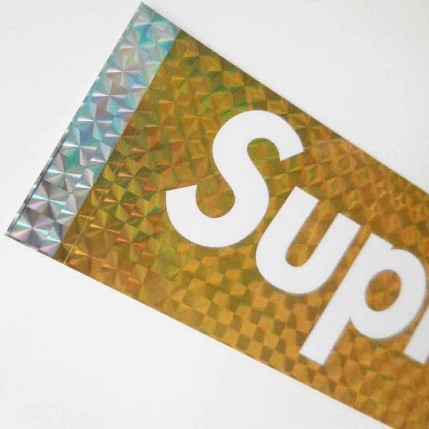 Supreme ホログラム ボックスロゴ ステッカー イエロー