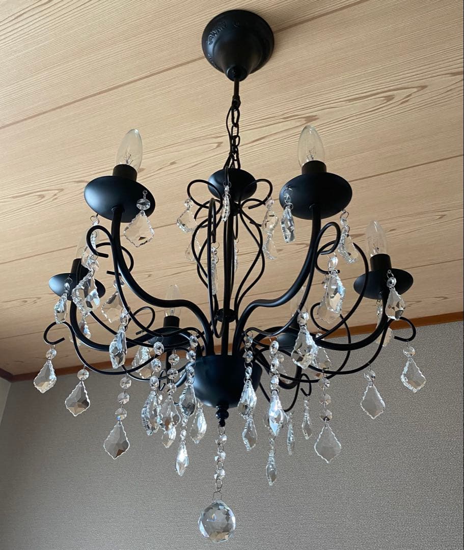 ムーラ シャンデリア 6灯 ブラック