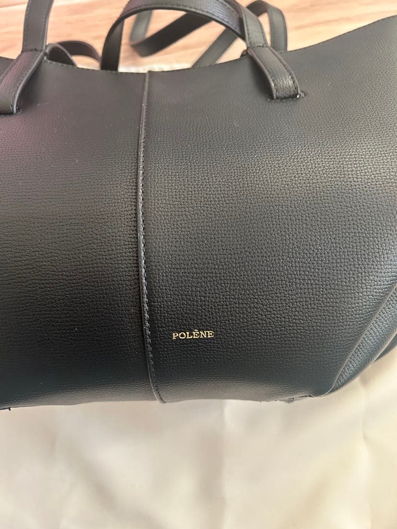 POLÈNE Cyme mini黒 レザーバッグ ポーチ付き