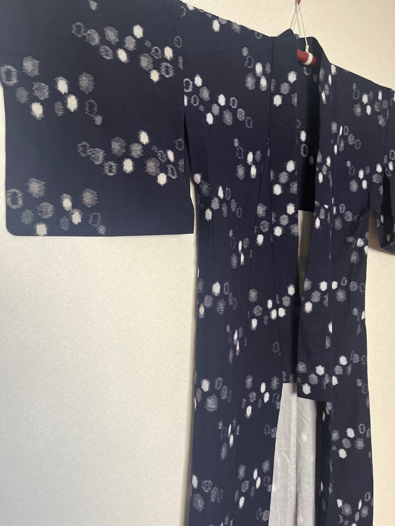 【お値下げ】訳あり★単衣久留米絣★牡丹雪柄★トールサイズ