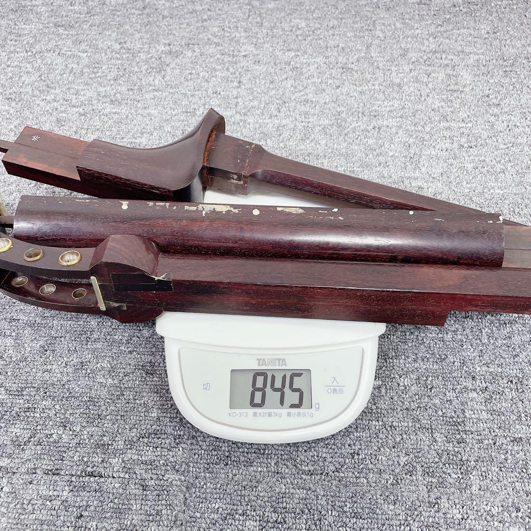 三味線 紅木 子持綾杉胴 中棹 一本溝