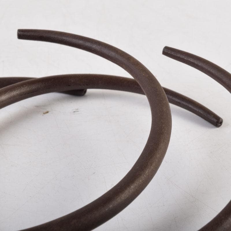 茶道具　御釜師　十三代宮崎寒雉造　釜環　丸環　一對　共箱　C　9184