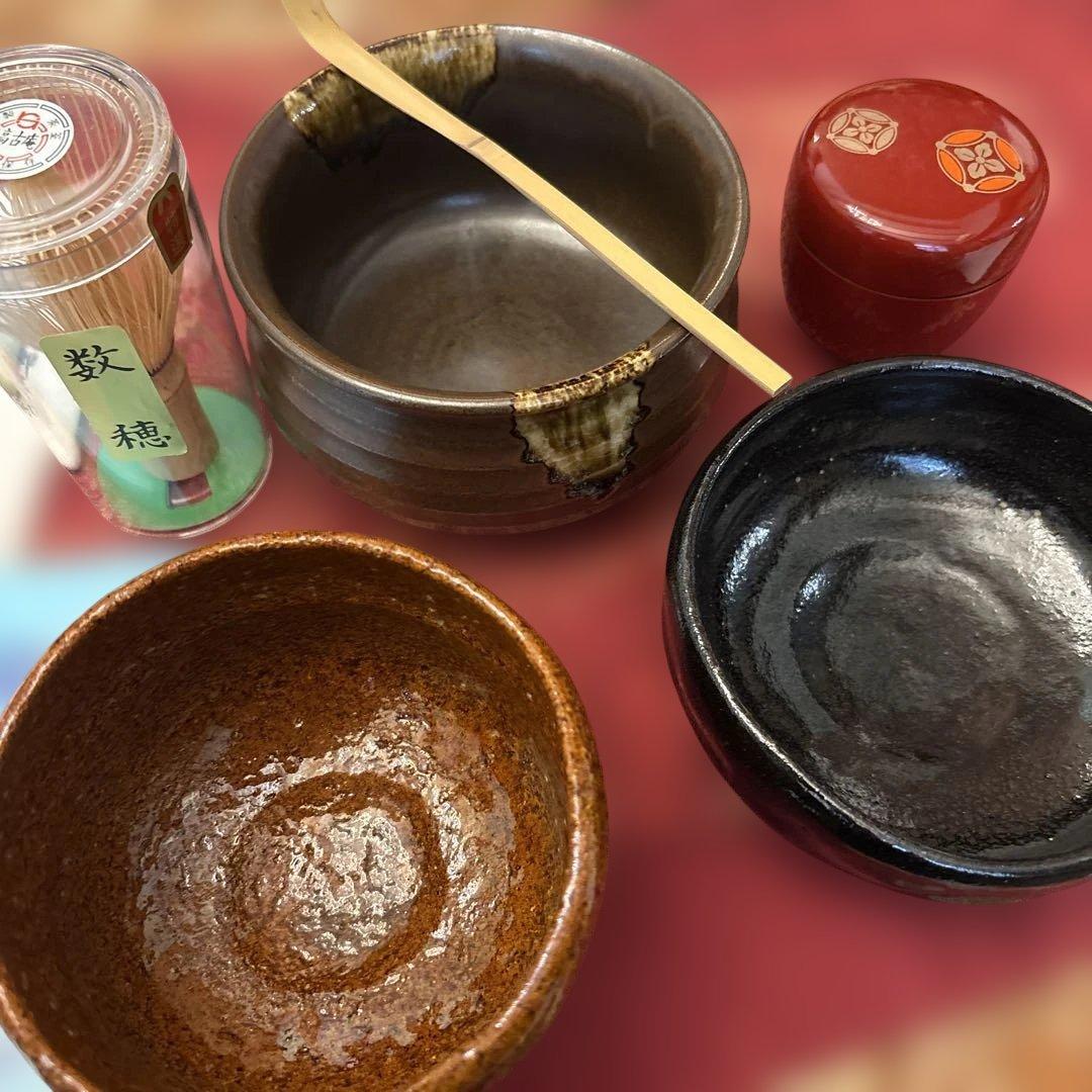 新品未使用❣️茶道具セット 茶碗・茶器6点+茶巾、懐紙2、りゅうさん紙