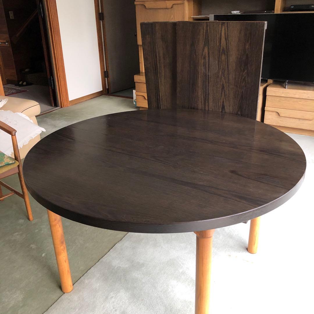 たかぽんさん専用 ダークブラウン 木製 円形ダイニングテーブル
