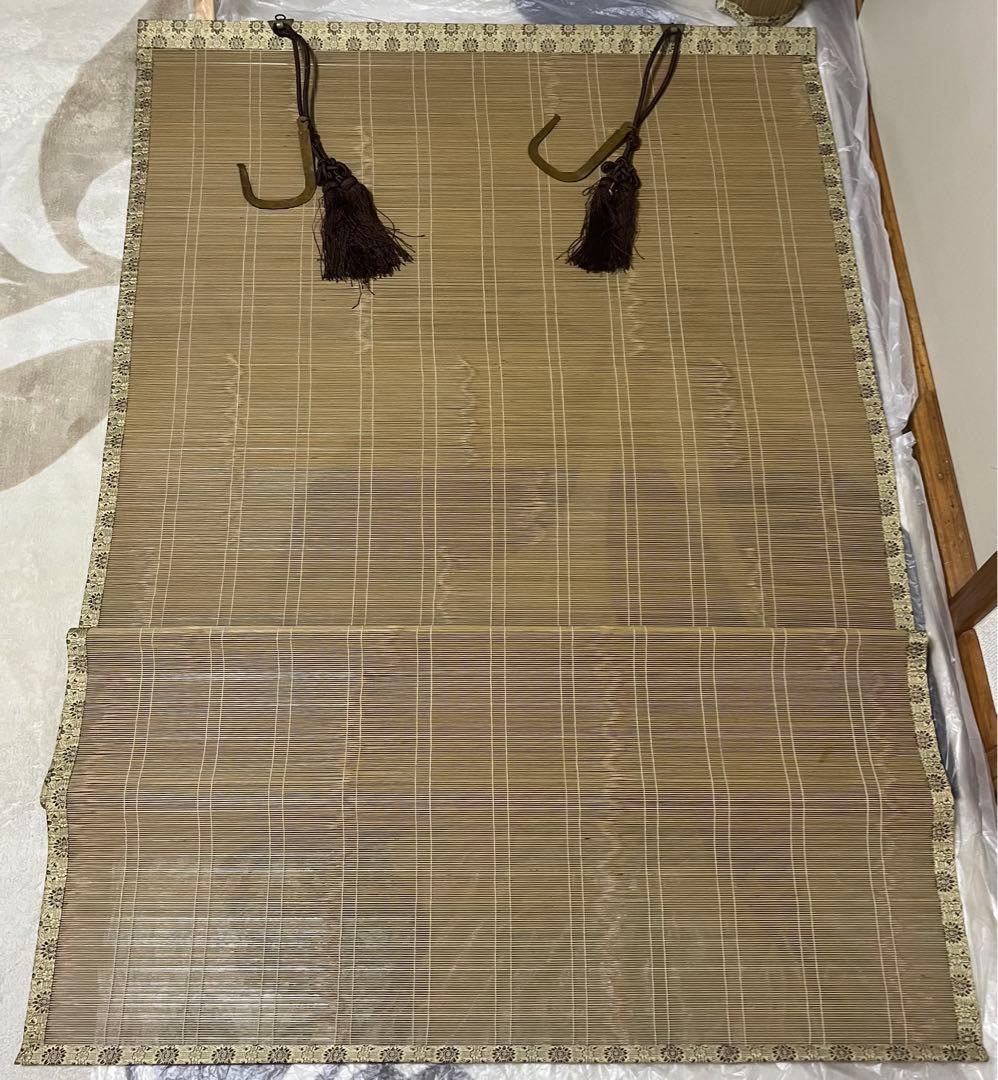 簾　御座敷すだれ　房・金具付 横88.5㎝ 縦165㎝　2点セット 茶道具 御簾