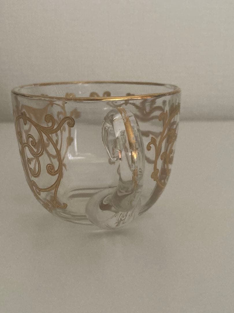 オールドサンルイ・金彩・唐草模様デザートカップ2個セット