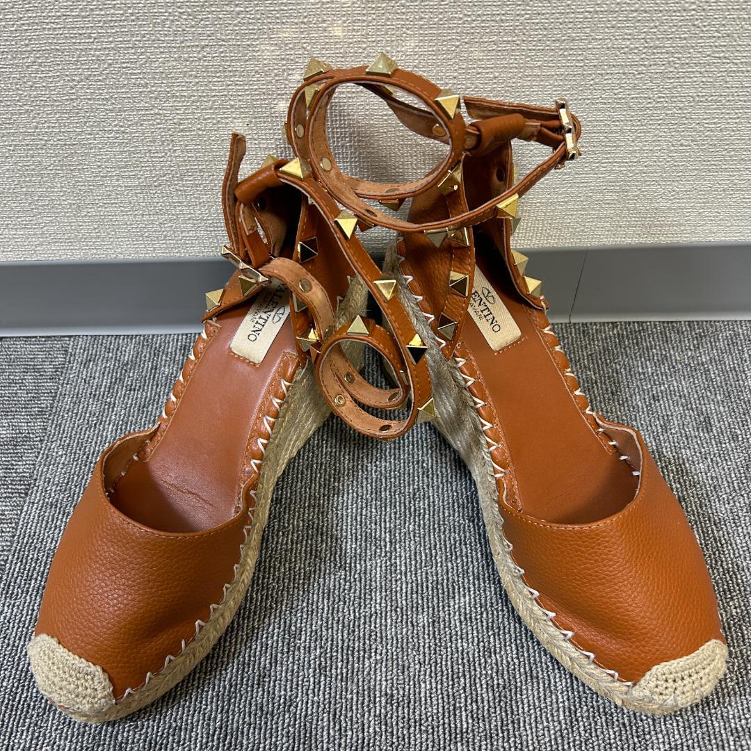 ヴァレンティノ　ロックスタッズ　エスパドリーユ　ウェッジソール　サンダル