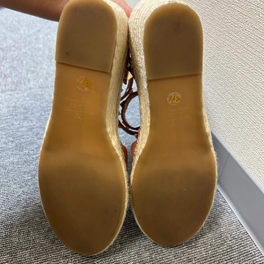 ヴァレンティノ　ロックスタッズ　エスパドリーユ　ウェッジソール　サンダル