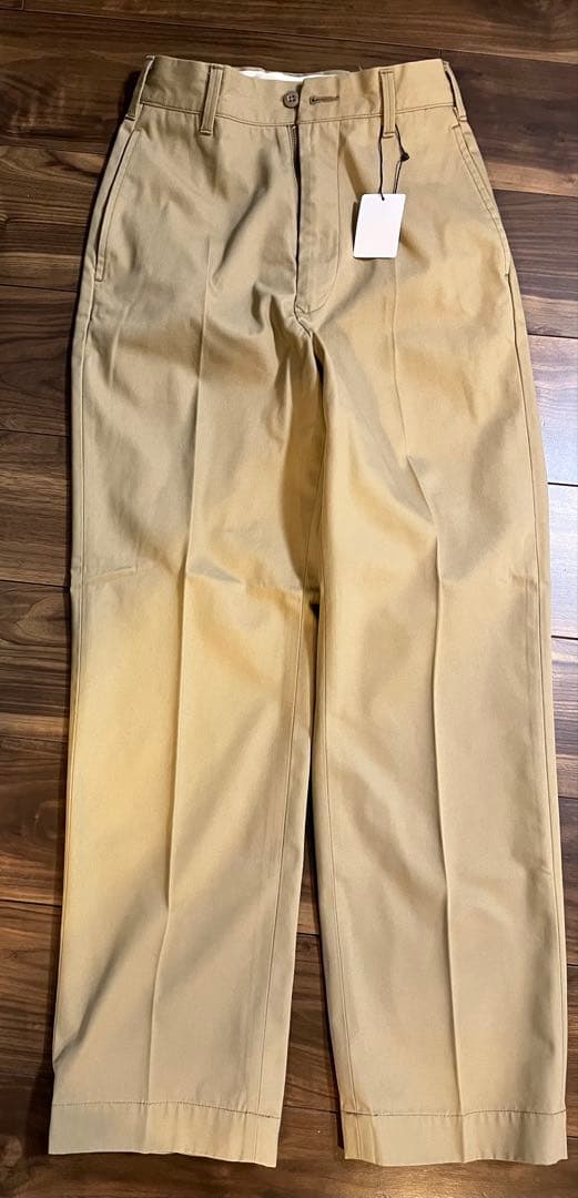 新品　WASHED ハイウエストチノパン　ベージュ　P0