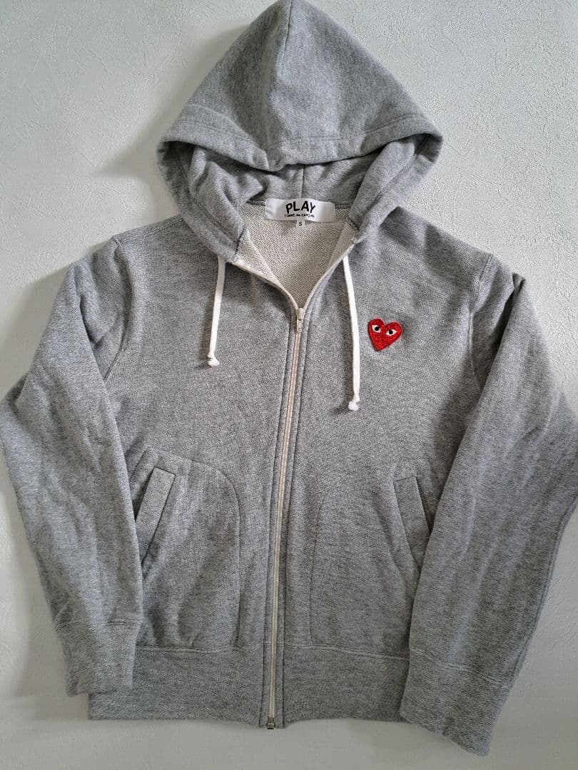 古着 コムデギャルソン PLAY フルジップパーカー グレー S
