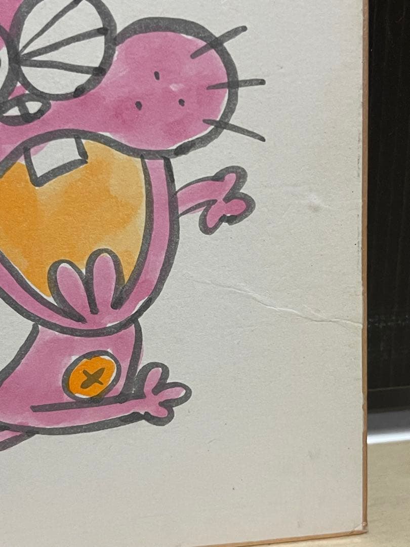 赤塚不二夫　カラー直筆イラスト　直筆サイン色紙