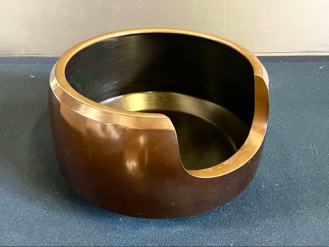 割引❣️『良品』「祖」 唐銅 面取 風炉 風炉師 福島 宗秀 共箱 （123F②）