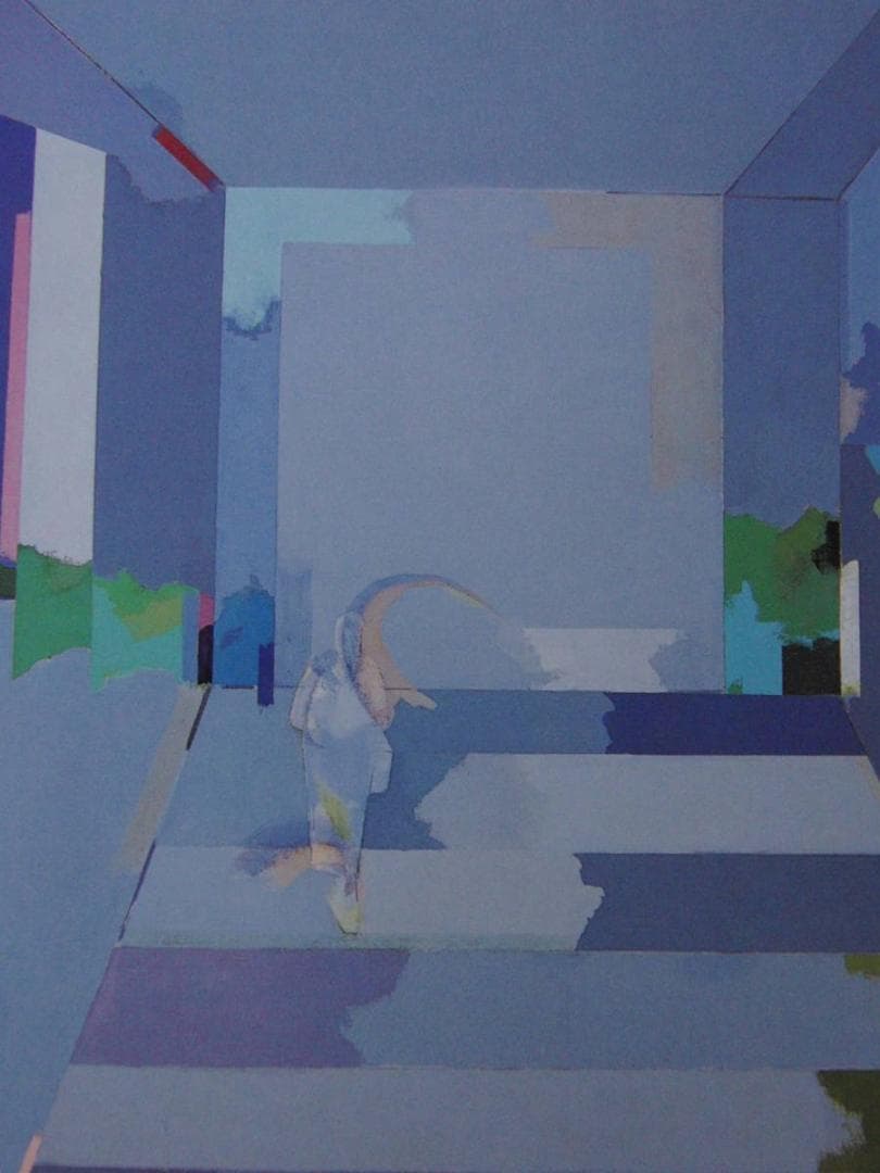 前川寿々子、【植物園（階段）】、希少な額装用画集より