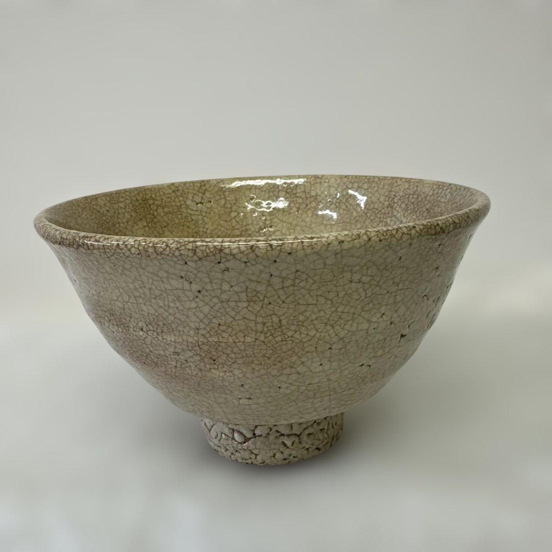 韓国人間国宝　李朝七代白山　金正玉作　嶺南窯　茶碗　共箱