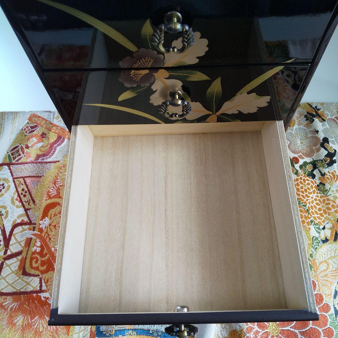 80's 会津塗 小引き出し カトレア 三ツ引タンス 3段引き出し 昭和