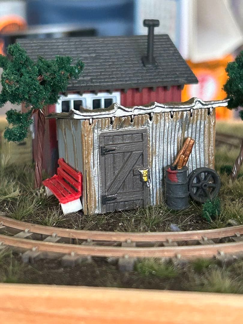 HOナロー・Nゲージ小型レイアウト 小屋と倉庫のセット