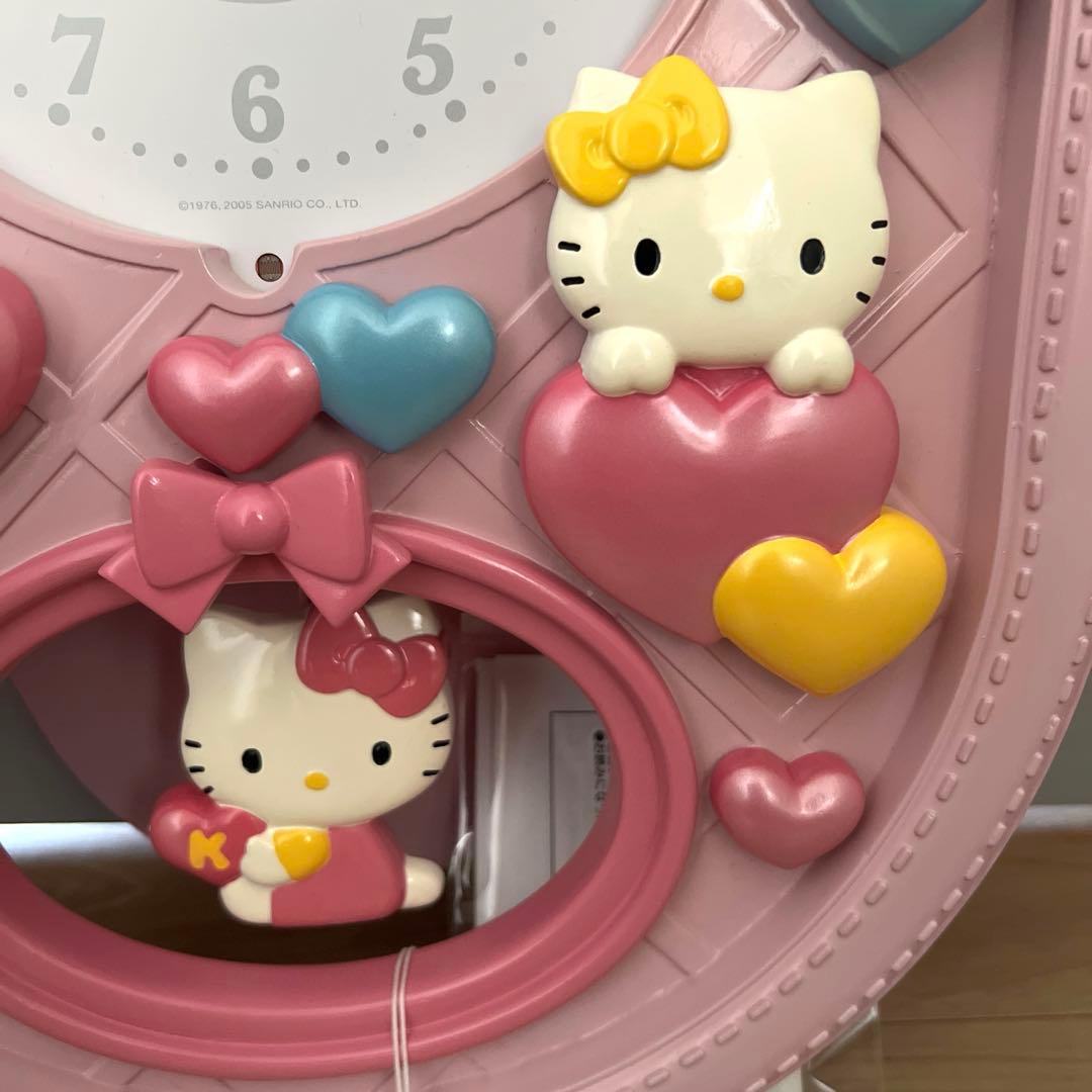 当時物　平成レトロ　SANRIO サンリオ　ハローキティ　掛時計　振り子時計