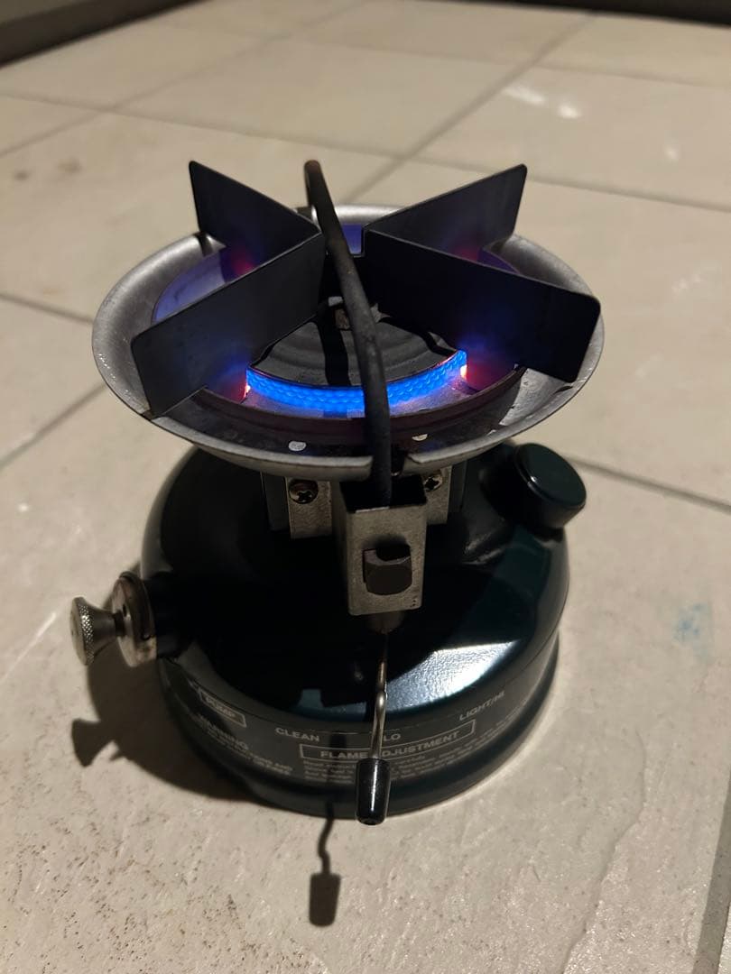 【動作確認済】コールマン508 バーナー　2レバー式　カバー付き