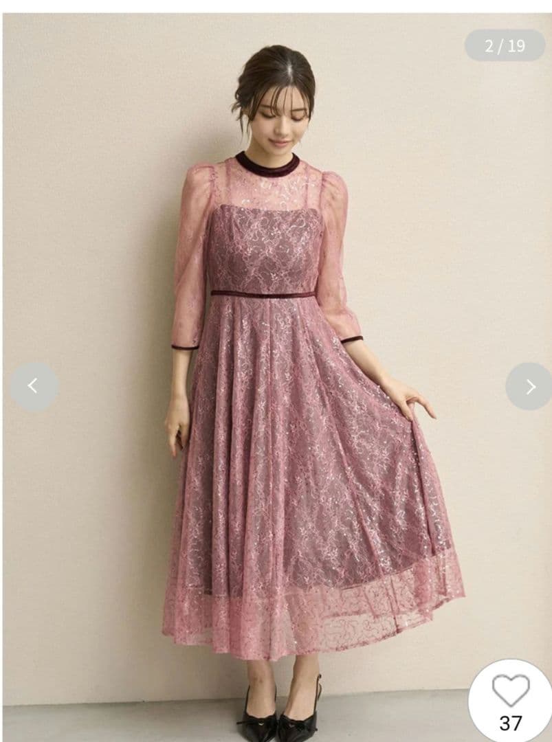 も*い様 snidel ワンピース スパークルレースドレス スナイデル