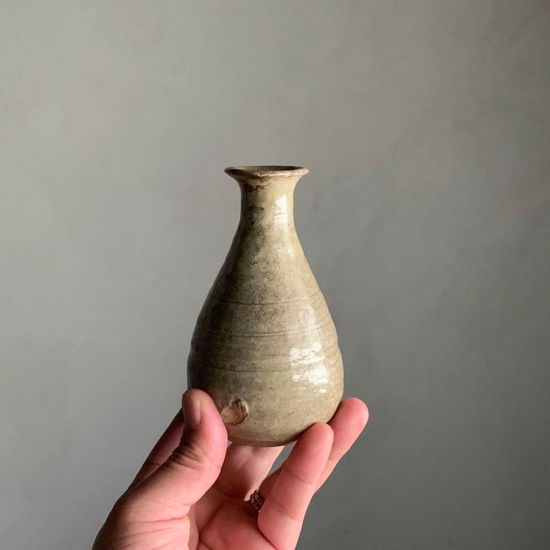 高麗 線刻 灰釉 徳利 朝鮮美術 古美術 古道具 酒器 とくり アンティーク