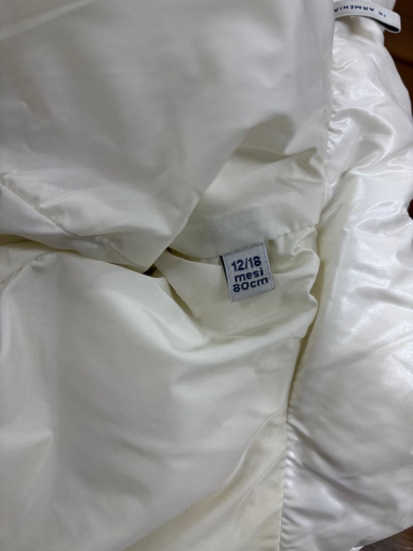 MONCLER ホワイト ダウンコート ファー付き　サイズ80