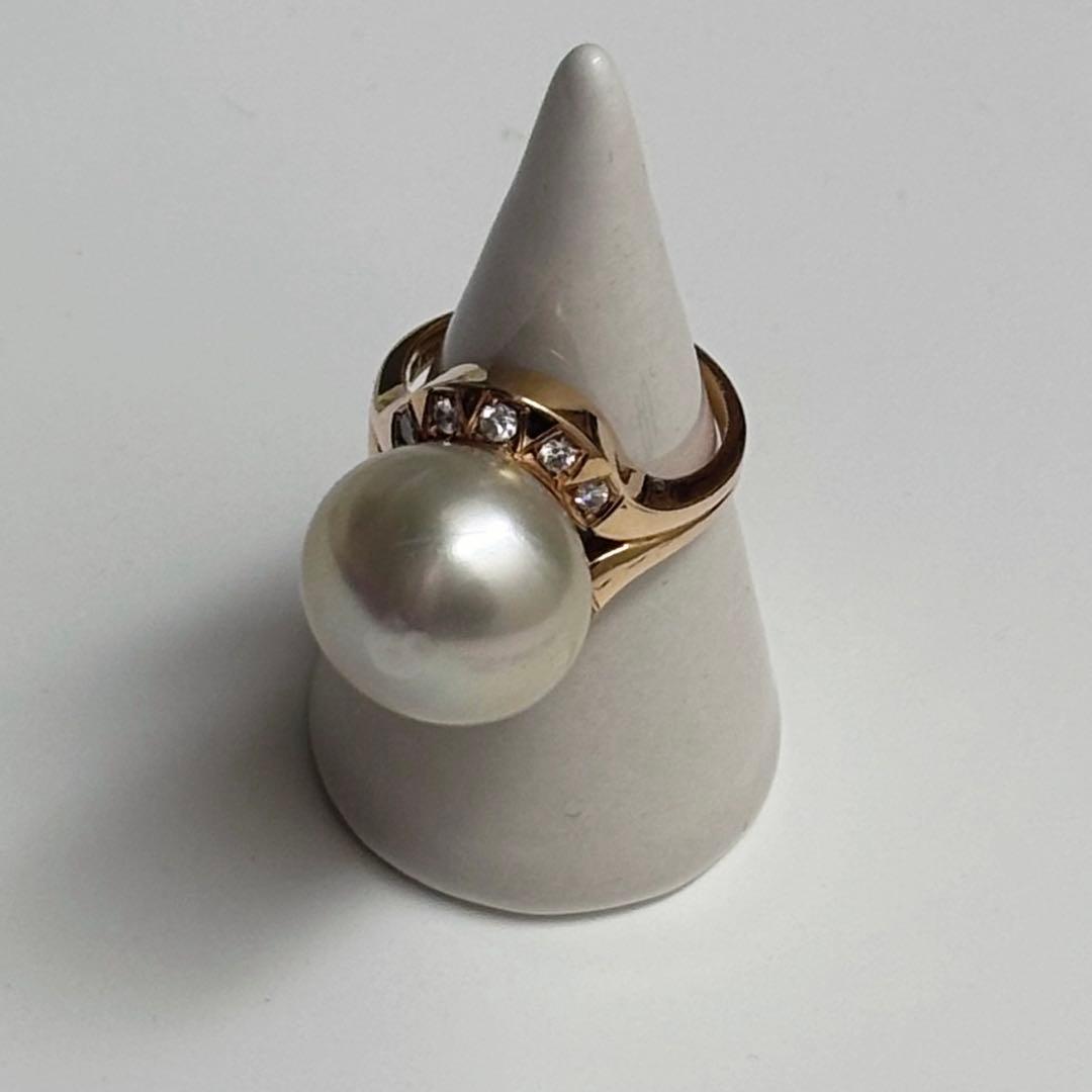 限定お値下げ‼️TASAKI★K18YG★9.2g南洋白蝶真珠14mmダイヤリング