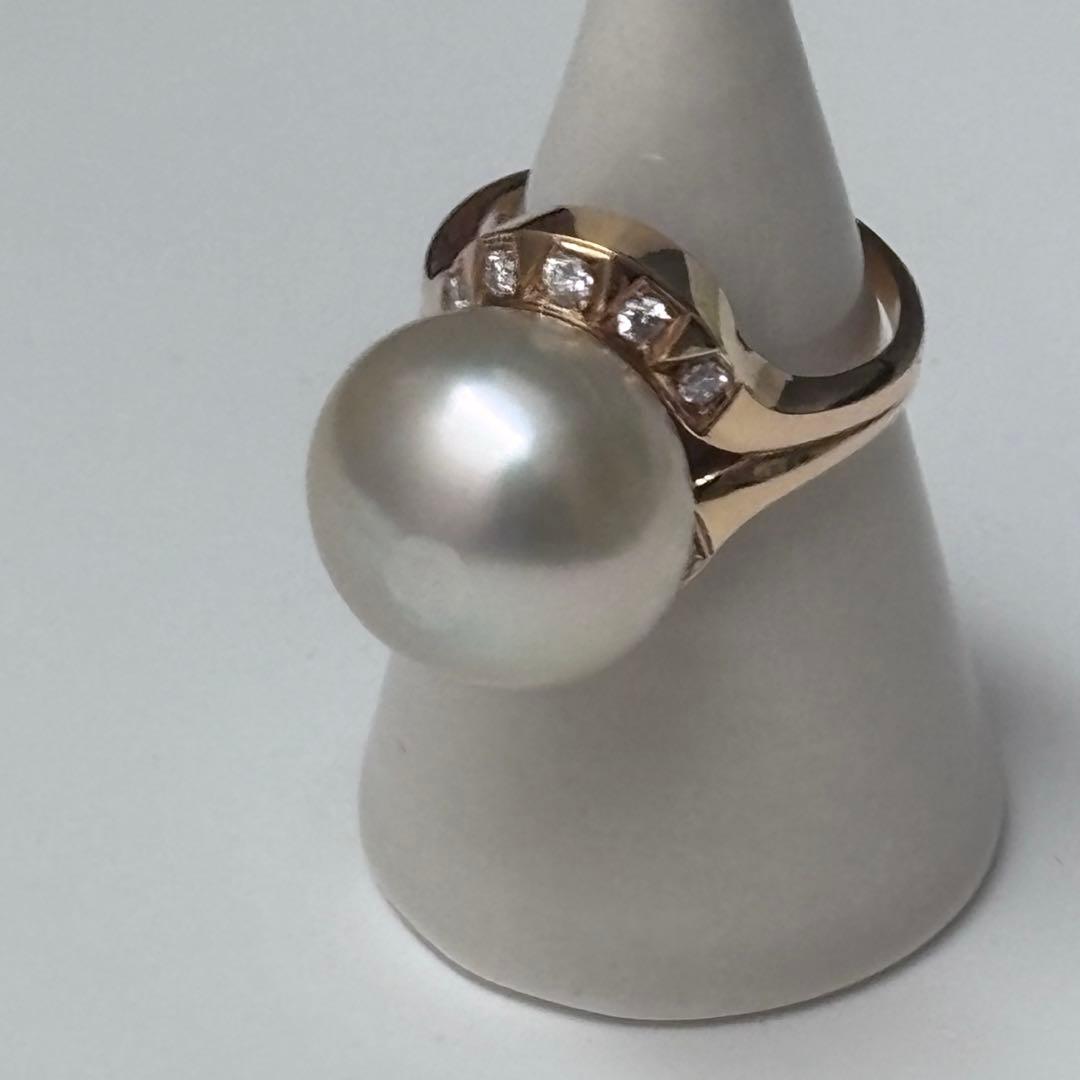 限定お値下げ‼️TASAKI★K18YG★9.2g南洋白蝶真珠14mmダイヤリング