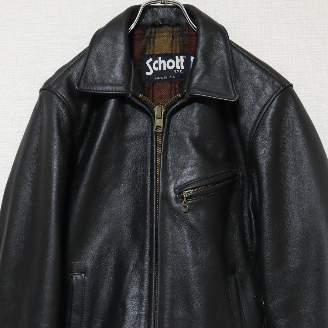 Schott ショット 681 USA製 裏地 シングルライダース ジャケット