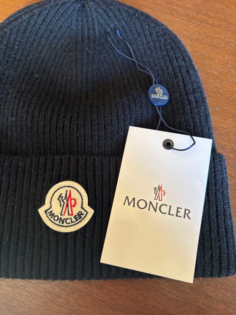 モンクレール　MONCLER ニット帽　ビーニー　黒