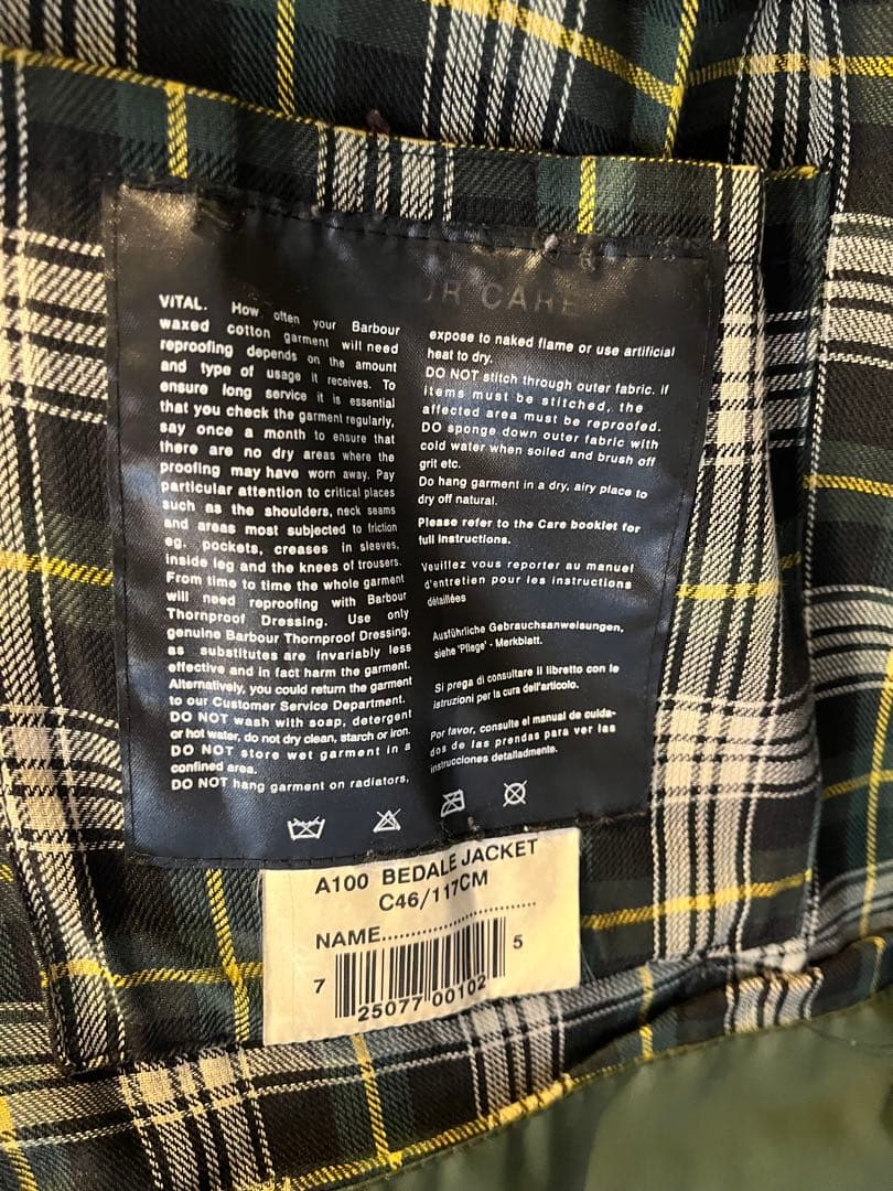 Barbour Bedale 46 ERAL55 刺し子刺繍入り