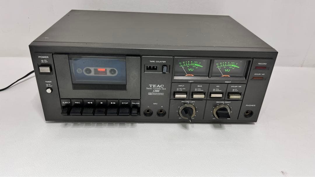 TEAC ティアックF-200カセットデッキ 昭和レトロ 中古動作確認済み現状品