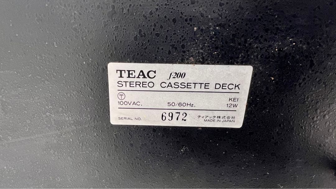 TEAC ティアックF-200カセットデッキ 昭和レトロ 中古動作確認済み現状品