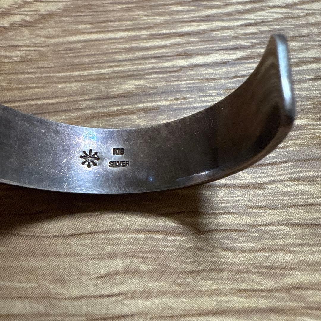 GOD SUNSゴッドサンズ 平打ち銀爪バングルK18メタル付き 12mm板