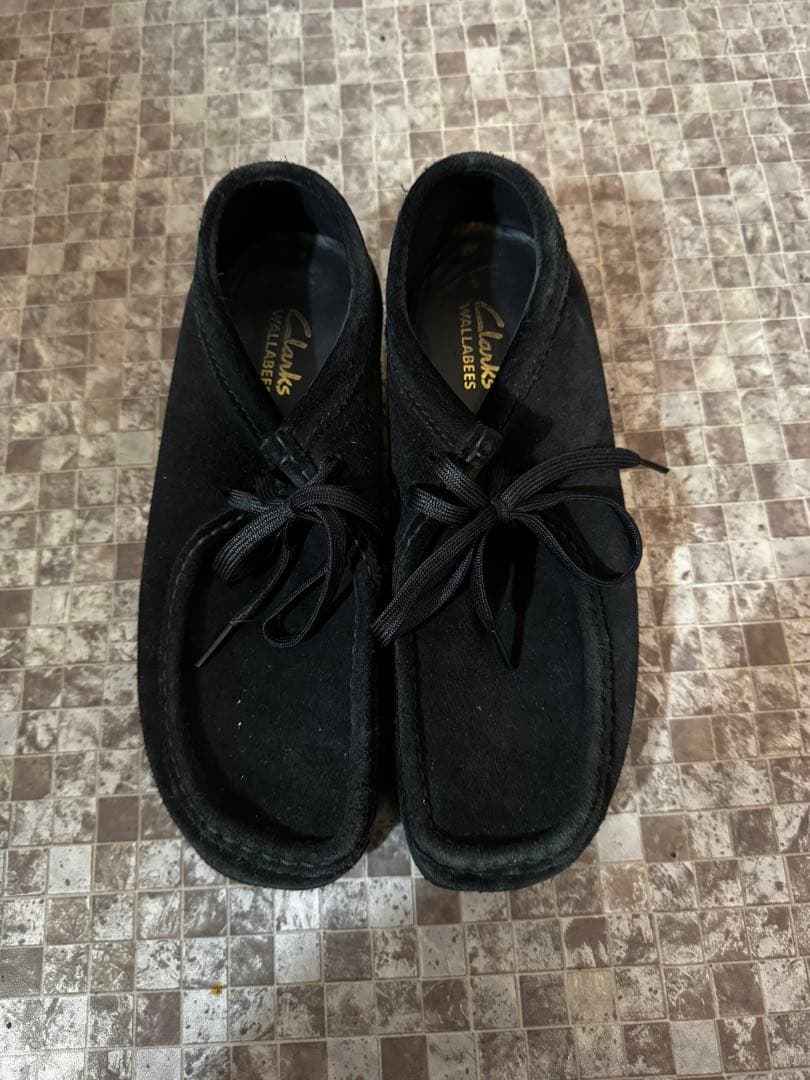 クラークス ワラビー モカシンシューズ スエード ブラック