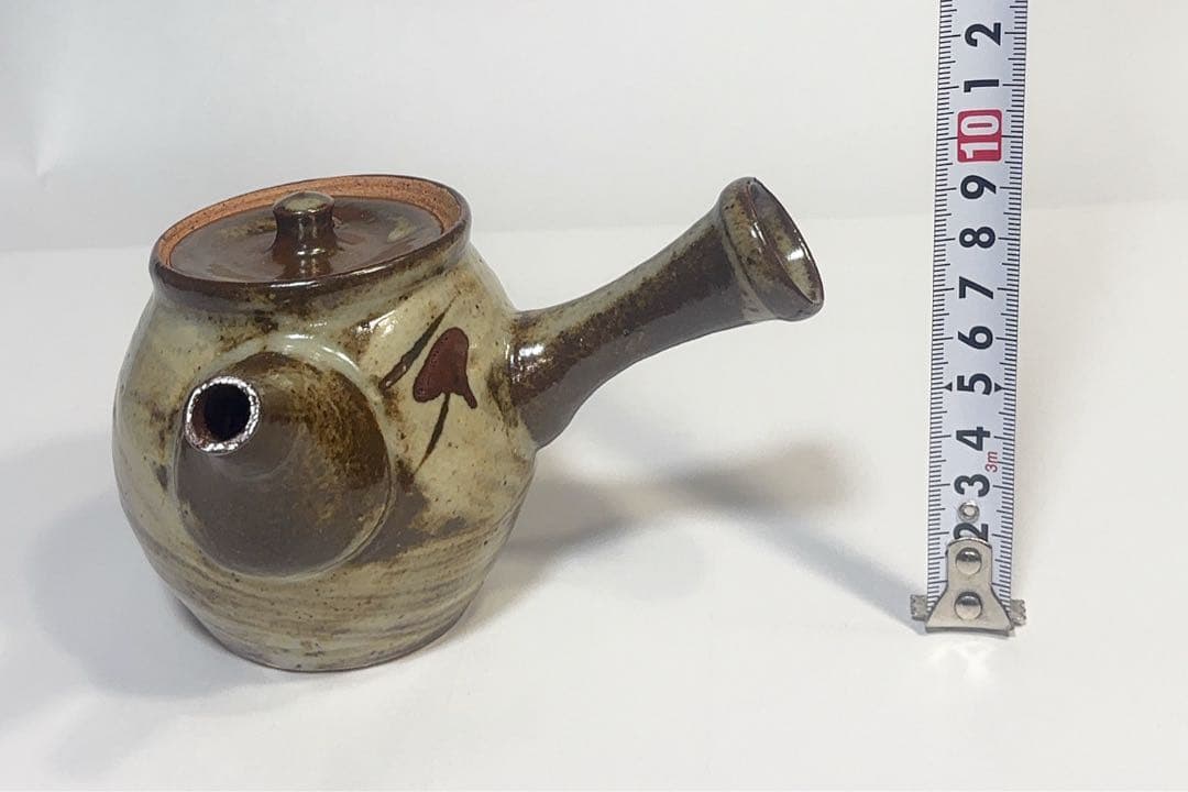 益子焼　人間国宝　島岡達三作　象嵌急須　共箱付