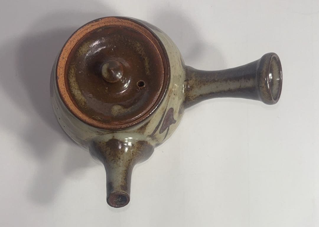 益子焼　人間国宝　島岡達三作　象嵌急須　共箱付