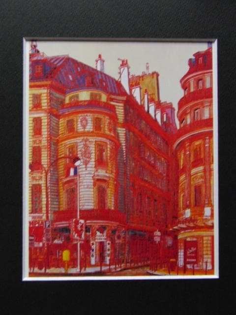 赤木曠児郎、【コーマルタン通り】、希少な画集画、新品高級額・額装付