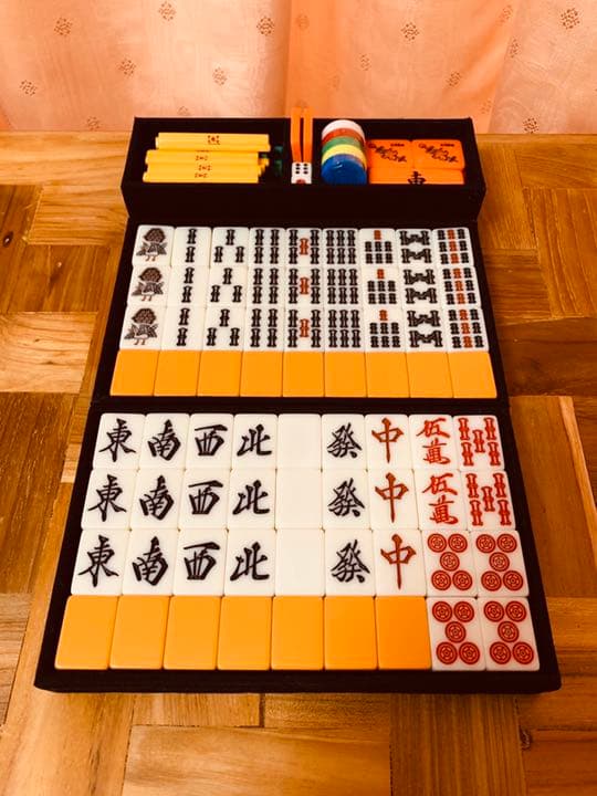 【全自動卓用】麻雀牌 オレンジ 【ケース付き】