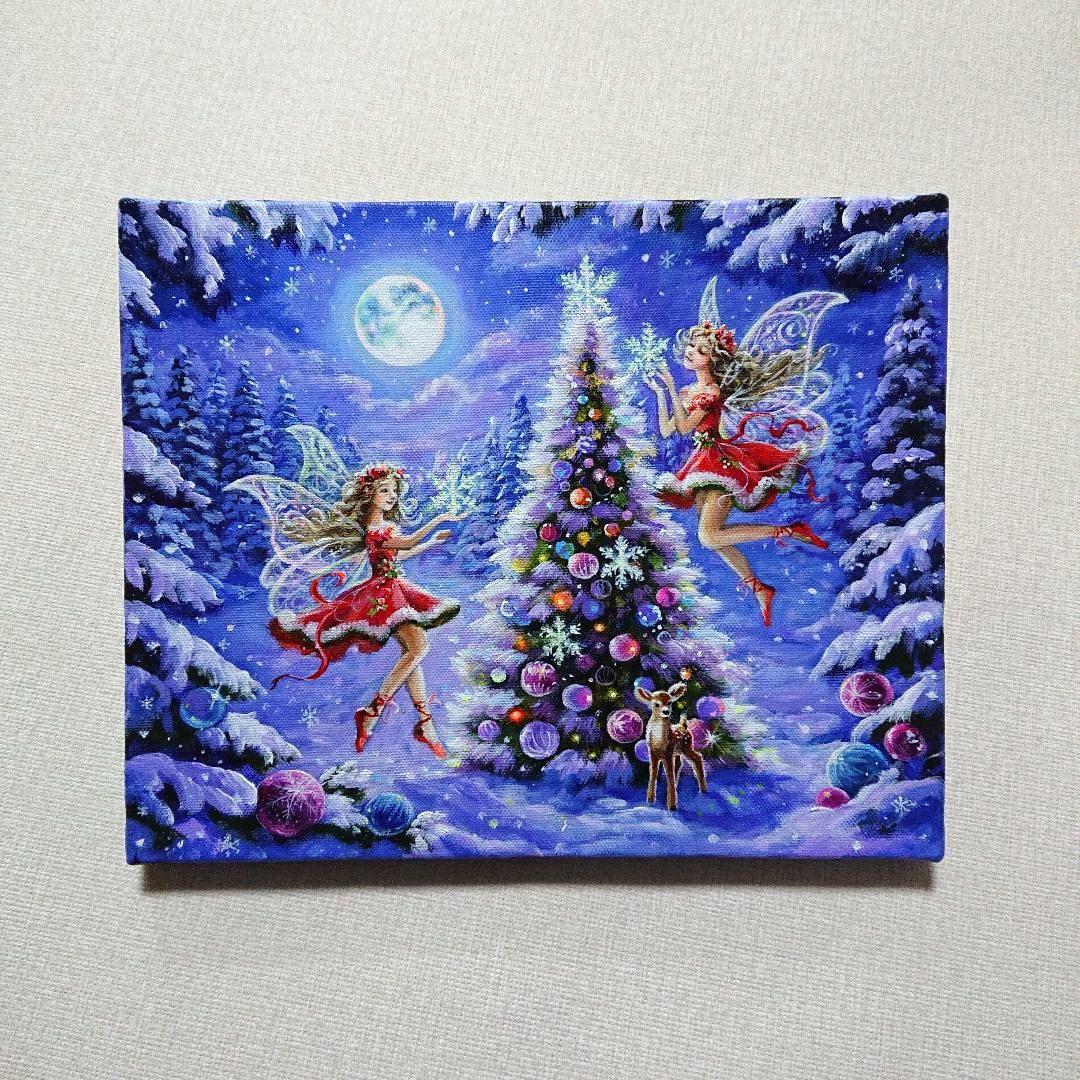 n*y様 【Fairy Christmas】アクリル画 F3 風景画 絵画