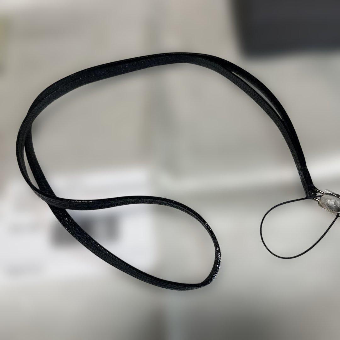 ブルガリ 首かけストラップ ブルガリブルガリ レザー ブラック パラジウム