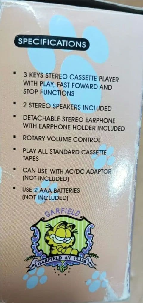 カセットプレーヤー　スピーカー付 ガーフィールド　ジャンク品　USED　1978