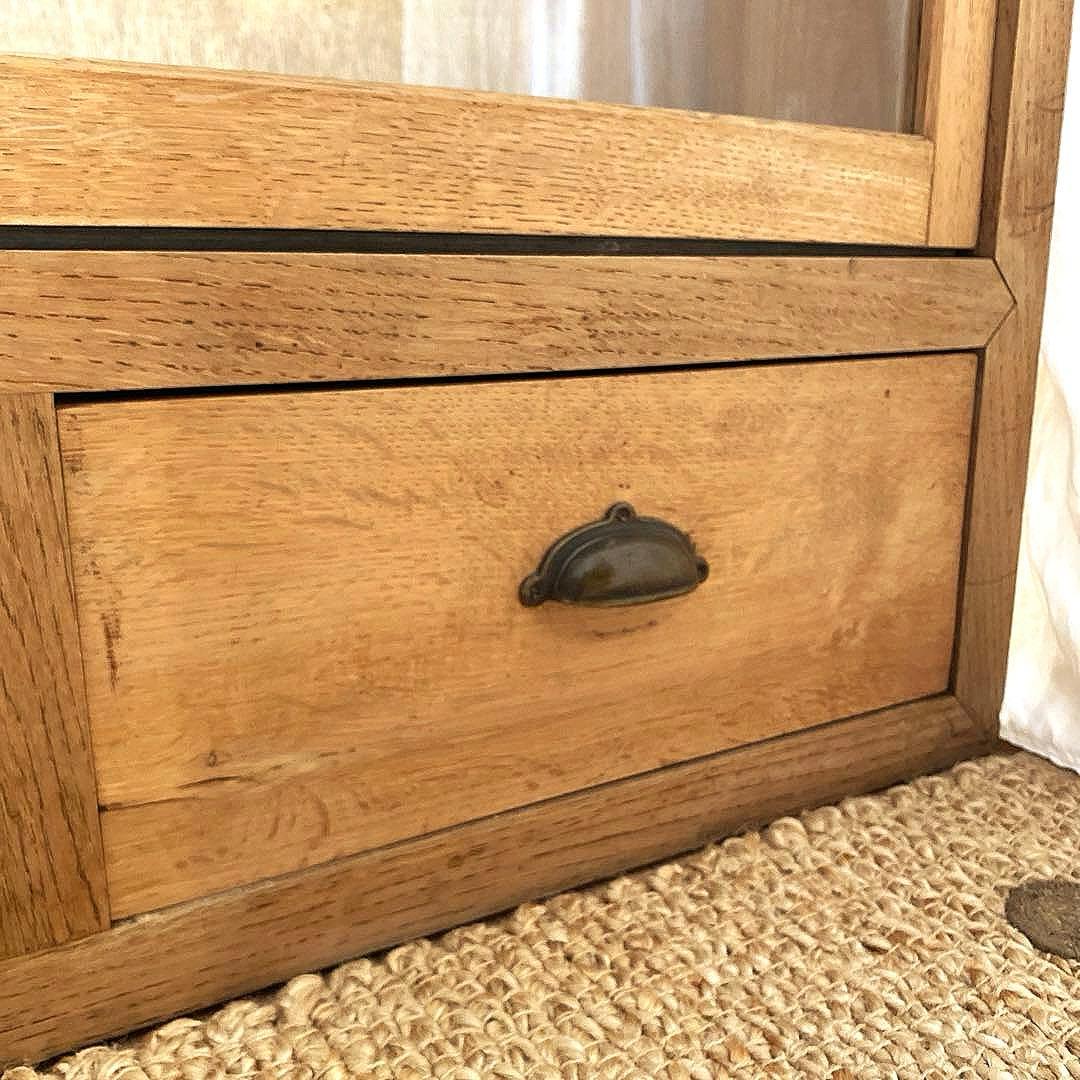 水屋箪笥　稀少　食器棚　ガラス扉　収納棚　什器　古家具　水屋家具