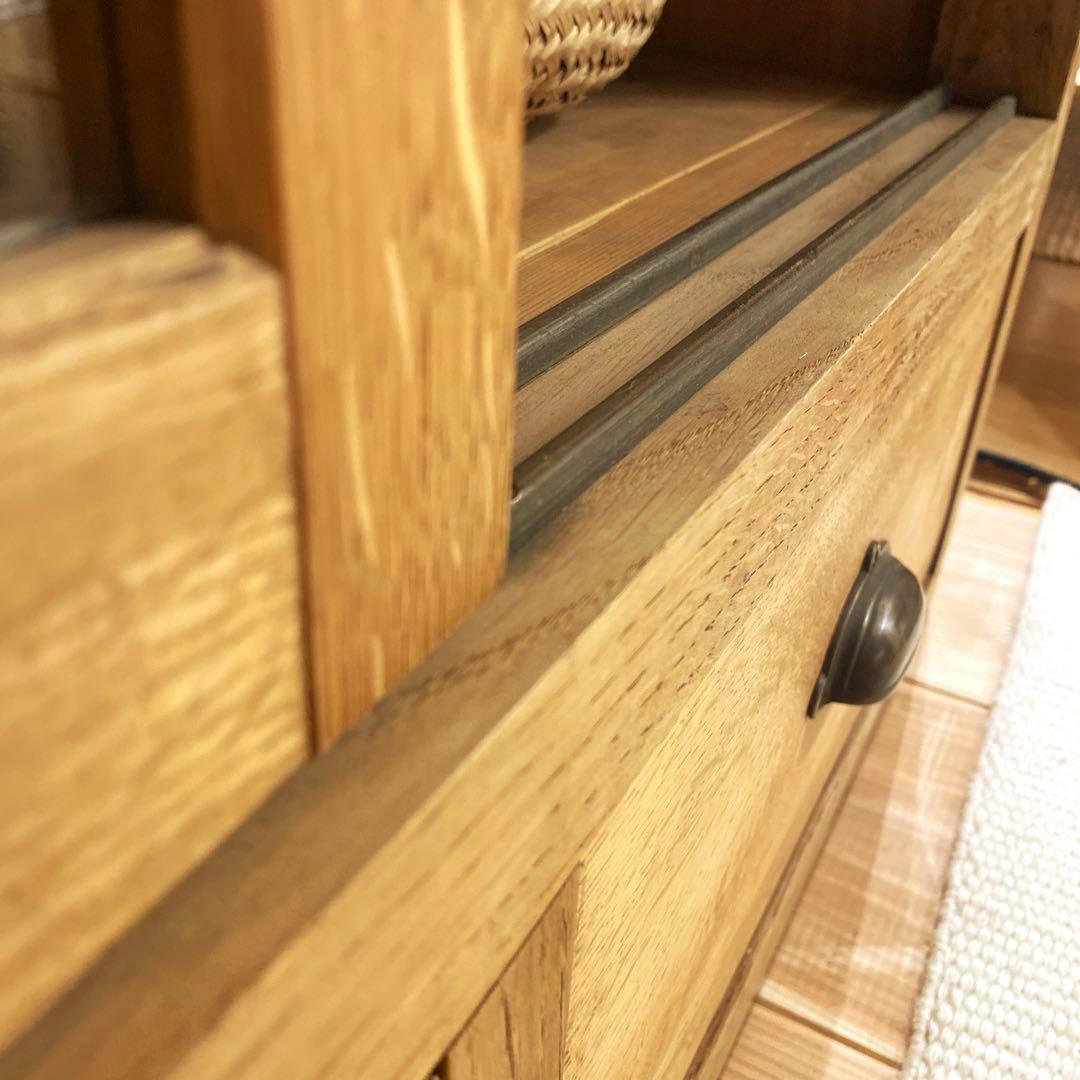 水屋箪笥　稀少　食器棚　ガラス扉　収納棚　什器　古家具　水屋家具