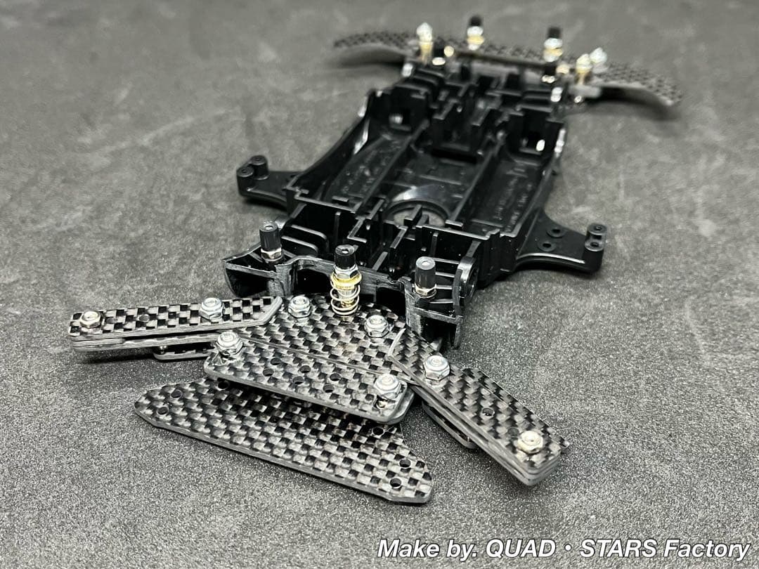 【ミニ四駆・MA用】2軸ATピボットバンパー＋1軸リヤアンカー　フルカーボン