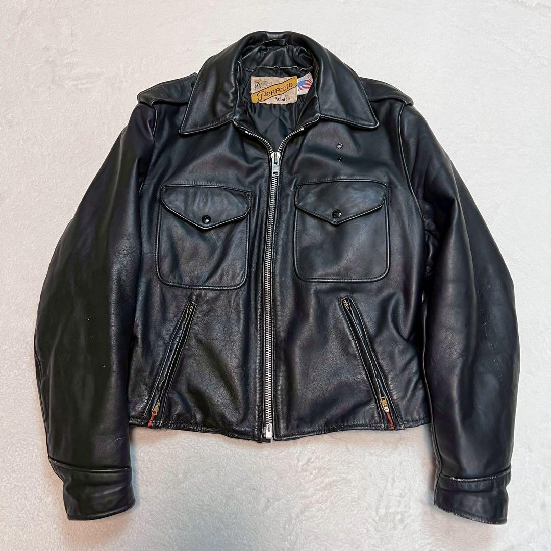 XLサイズ 70s Schott レザージャケット ポリスマンジャケット 602