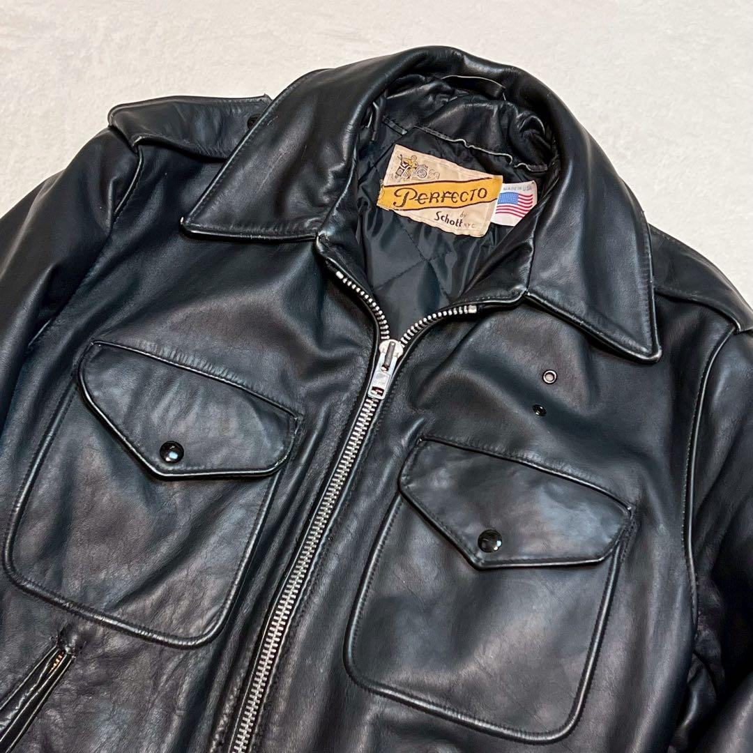 XLサイズ 70s Schott レザージャケット ポリスマンジャケット 602