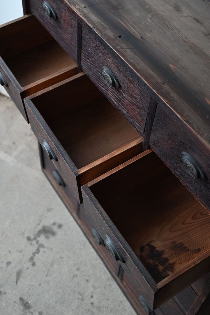 ① 店舗什器 引出 古家具 古道具 古美術 骨董 アンティーク 箪笥 抽斗