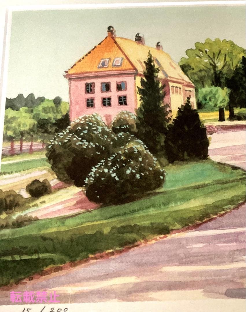 高野　譲　着色リトグラフ「オスロノルウェイ」